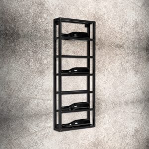 Alternative view of Wijnrek van Metaal - Moderne Muurmodel - Zwart - Geschikt voor 6 Flessen - Afmetingen 102 x 40 x 11 cm
