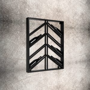 Alternative view of Wijnrek - Modern Metaal - Zwart - voor de Muur - Schuin - Geschikt voor 8 Flessen - Afmetingen 95 x 80 x 8 cm